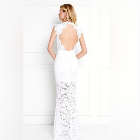 Rachel Zoe Estelle Dress Open Back Lace Gown Evening Engagement Wedding New Maxi - Picture 3 of 7